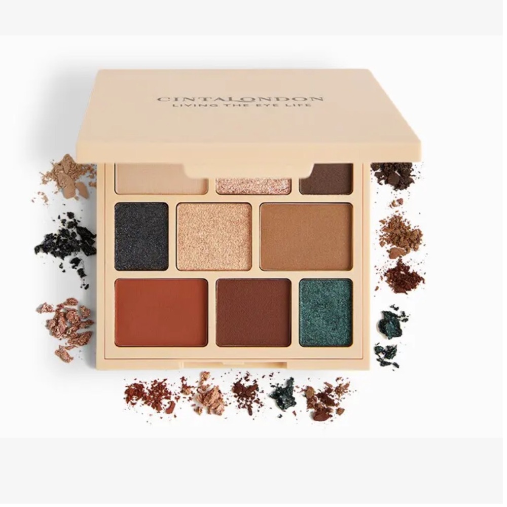 Neutral & Jewel Eyeshadow Palette - Warm Brown & Teal Shades
